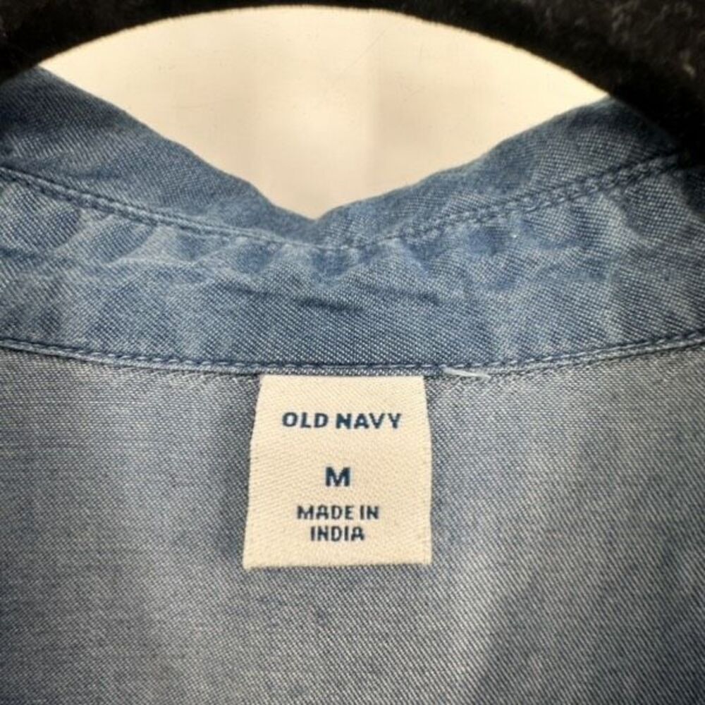 Old Navy Chambray Shirt Dress  Button Down‎ Medium Lyocell Medium Wash Blue - Picture 7 of 13